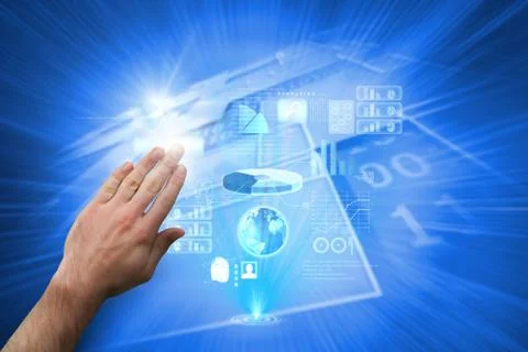 Composite image of hand presenting Illustrazione stock