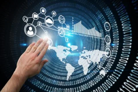 Composite image of hand presenting Stockillustratie