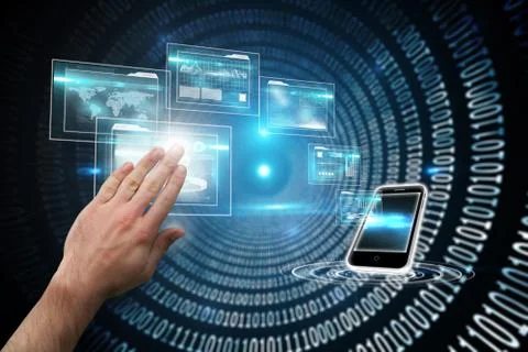 Composite image of hand presenting Illustrazione stock