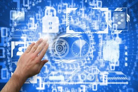 Composite image of hand presenting Stock Illustration