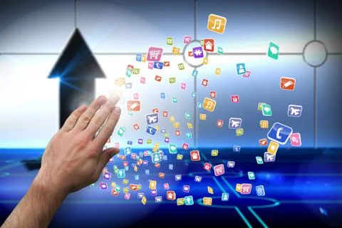 Composite image of hand presenting Ilustração Stock