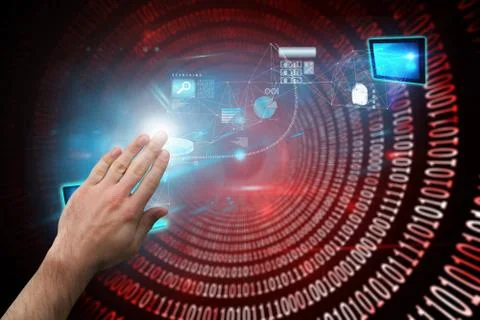 Composite image of hand presenting Stockillustratie