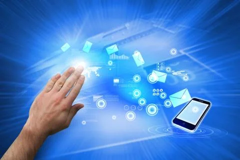 Composite image of hand presenting Stock Illustration