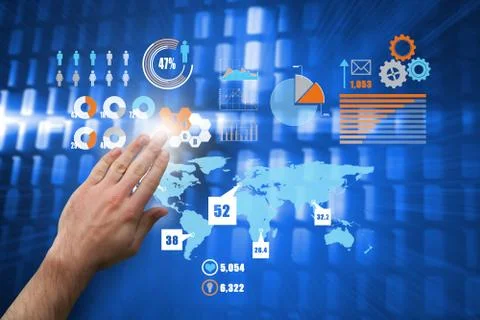 Composite image of hand presenting 스톡 일러스트