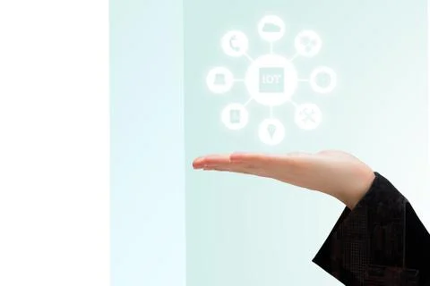 Composite image of hand presenting Foto stock