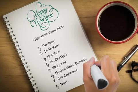 Composite image of hand writing with marker Stock Photos