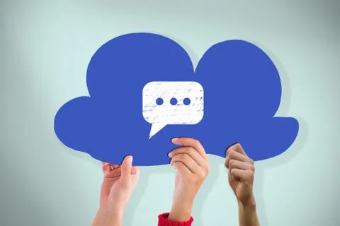 Composite image of hands holding cloud Stock Photos