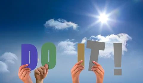 Composite image of hands holding up do it Ilustração Stock