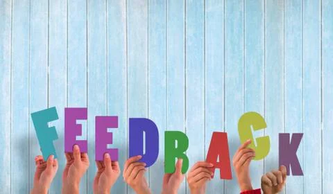 Composite image of hands holding up feedback Stock Illustration