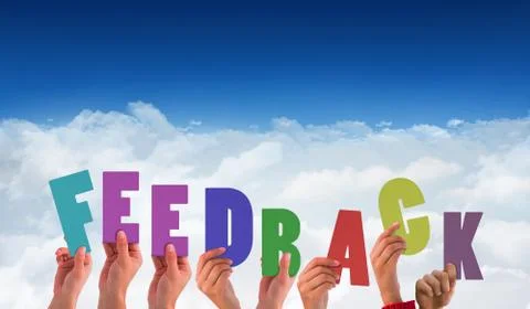 Composite image of hands holding up feedback Stock Illustration