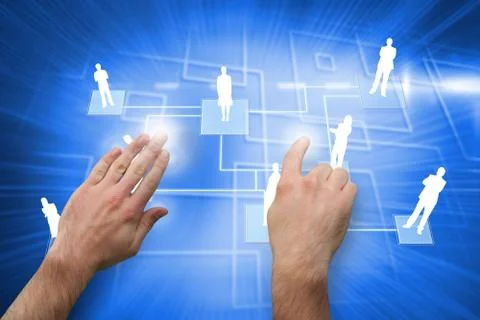 Composite image of hands pointing and presenting Illustrazione stock