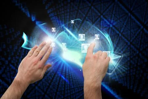 Composite image of hands pointing and presenting 写真素材