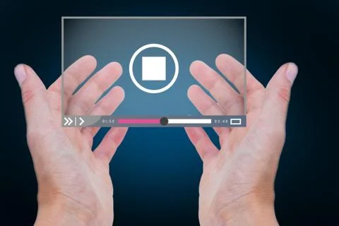 Composite image of hands showing 3d Stock Photos