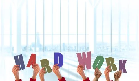Composite image of hands showing hard work Stock Illustration
