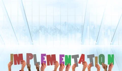 Composite image of hands showing implementation Stock Illustration