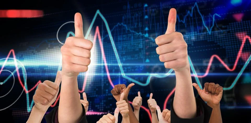 Composite image of hands showing thumbs up Stock Illustration