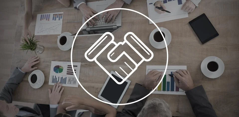 Composite image of handshake 스톡 일러스트