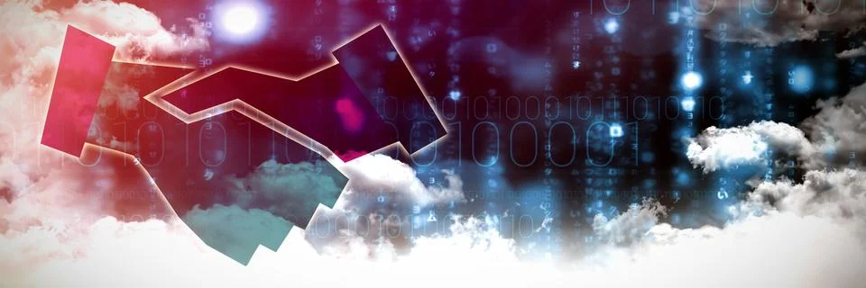 Composite image of handshake Illustrazione stock