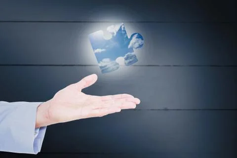 Composite image of handsome businessman gesturing with hands イラスト素材
