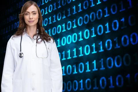 Composite image of happy doctor looking at camera イラスト素材