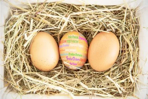 Composite image of happy easter in different languages Illustrazione stock