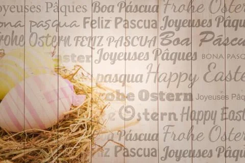 Composite image of happy easter in different languages Illustrazione stock