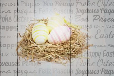 Composite image of happy easter in different languages Stock Illustration