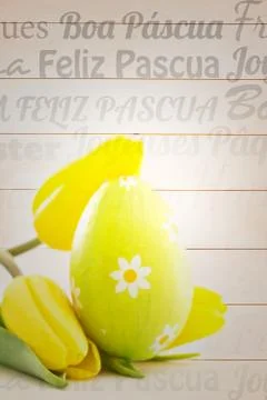 Composite image of happy easter in different languages Illustrazione stock