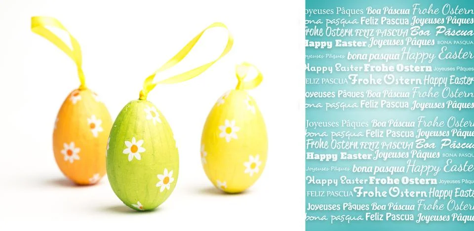 Composite image of happy easter in different languages Illustrazione stock