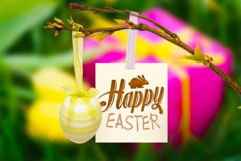 Composite image of happy easter graphic Stock Illustration