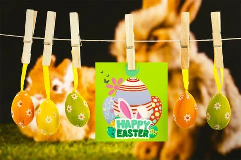 Composite image of happy easter graphic Stock Illustration