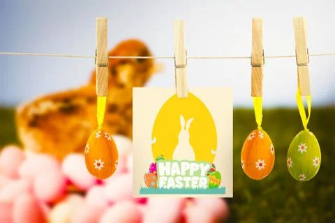 Composite image of happy easter graphic Stock Illustration
