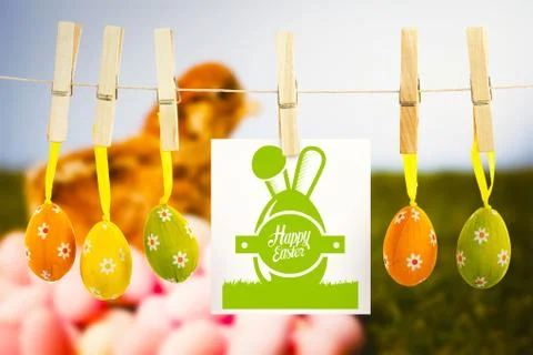 Composite image of happy easter graphic Stock Illustration