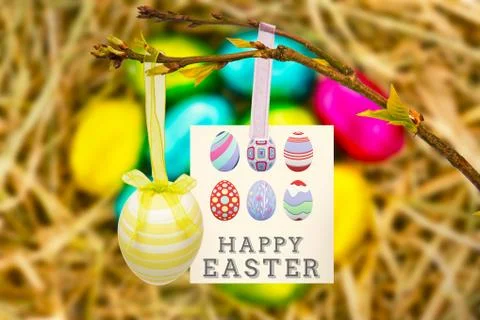 Composite image of happy easter graphic Stock Illustration