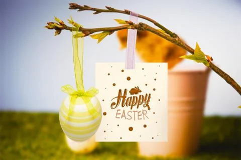 Composite image of happy easter graphic Stock Illustration