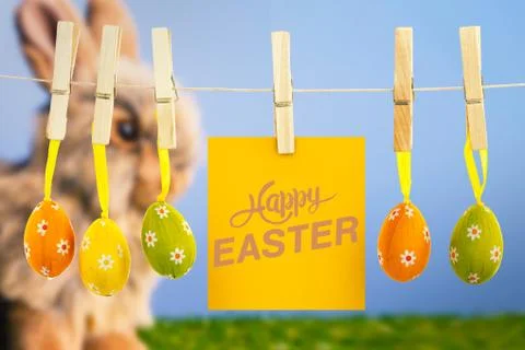 Composite image of happy easter graphic Stock Illustration