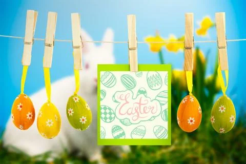 Composite image of happy easter graphic Stock Illustration