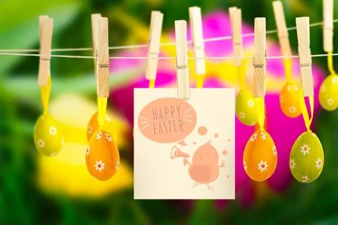Composite image of happy easter graphic Stock Illustration