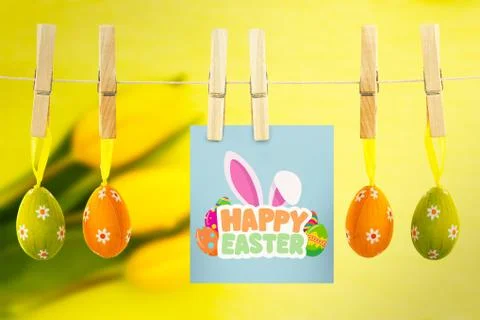 Composite image of happy easter graphic Stock Illustration
