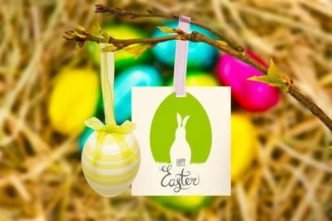 Composite image of happy easter graphic Stock Illustration