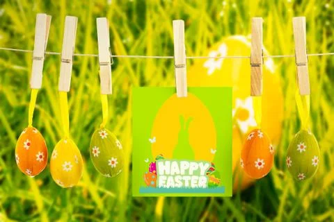 Composite image of happy easter graphic Stock Illustration