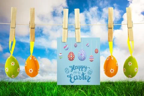 Composite image of happy easter graphic Stock Illustration