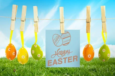 Composite image of happy easter graphic Stock Illustration