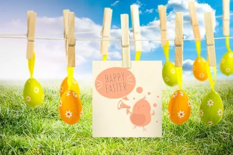Composite image of happy easter graphic Stock Illustration