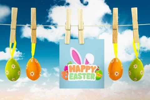 Composite image of happy easter graphic Stock Illustration