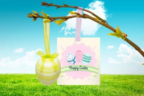 Composite image of happy easter graphic Stock Illustration