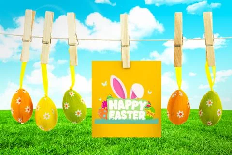 Composite image of happy easter graphic Stock Illustration
