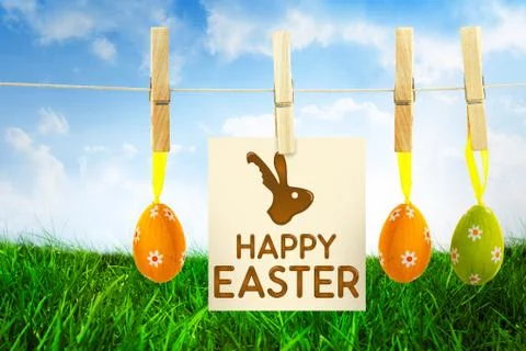 Composite image of happy easter graphic Stock Illustration