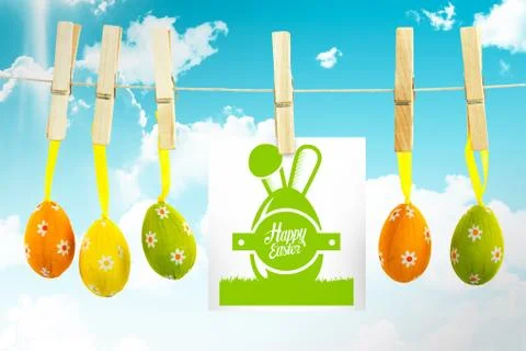 Composite image of happy easter graphic Stock Illustration