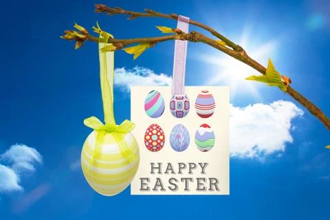 Composite image of happy easter graphic Stock Illustration